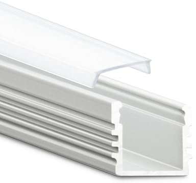 INNOVATE LED Profil 2m - LED Aluminiumprofil - Montageprofil für Leuchtstreifen - Schiene für Lichtstreifen - Lichtleiste - Leuchtband (U-Profil Mini 12 hoch - Silber, flache milchige Abdeckung)