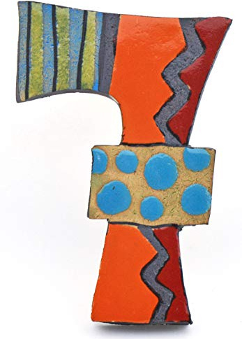 Dekorative Hausnummern, 7 Zoll, aus Keramik, handgefertigt und handbemalt, mit Foc-Art-Dekoration, mehrfarbig, 16 cm x 11 cm x 1,5 cm
