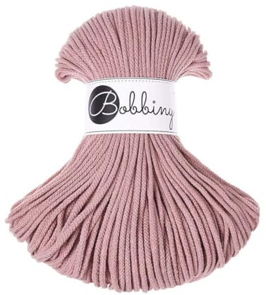 Bobbiny Geflochtenes Makramee-Seil, Junior, 3 mm (Blush) 100 m