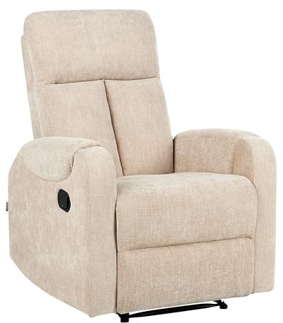 Beliani Fernsehsessel Stoffbezug beige mit USB-Port manuell verstellbar modern Somero