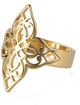 kkjoy Durchbrochener Papierschnitt Blumenring Edelstahl Verstellbare offene Fingerringe Versprechenring Schmuck Geschenk für Frauen Mädchen