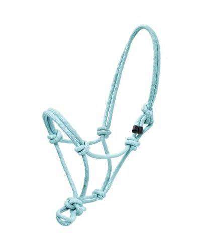 Start Knotenhalfter Pferd Training – Rope Halfter aus starker Polypropylenleine mit Knoten – ideales Trainingshalfter für Bodenarbeit & Horsemanship - Rope (Blau, Pony)
