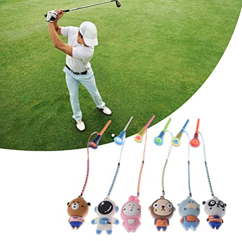 Bagima Golf-Tees Tee 13 * 8 * 3 6-teiliger Golf-Tee-Aufhänger Cartoon-Kunststoff-Anti-Lost-Golf-Tee-Ring mit Riemen Golf-Tee-Halter
