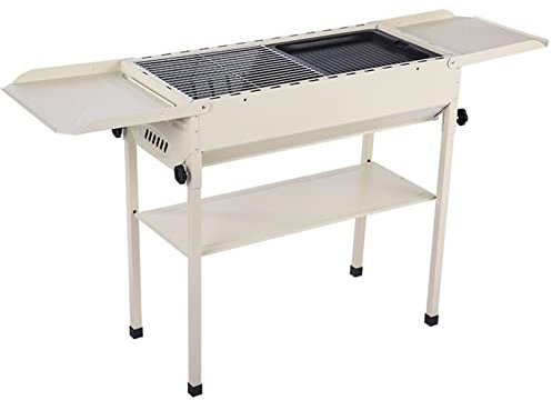 ATIBOSH Gril à Charbon de Bois en Acier Inoxydable, Gril Pliant pour Barbecue ExtéRieur, Gril de Camping Portable, Gril sur Pied pour Le Jardin, Le Pique-Nique, Le Voyage, Le Camping