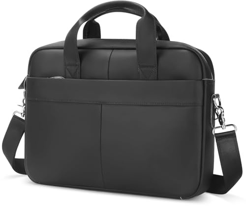 VINBAGGE Ventiquattrore Uomo, Borsa Porta PC 14 Pollici Borse Vera Pelle per Laptop Borse Valigetta Cuoio Cartella Portadocumenti da Ufficio Lavoro Regalo per Uomo