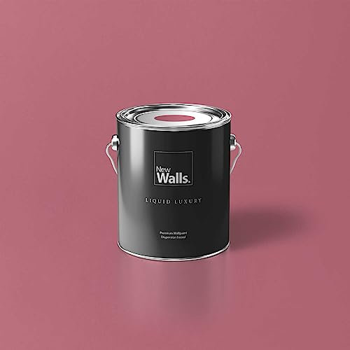 New Walls Premium Wandfarbe Pink, Dunkelrosa Liquid Luxury Dispersionsfarbe für Innenräume – 2,5 L