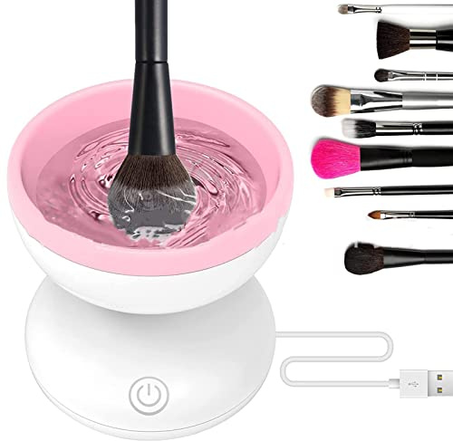 TARSHYRY Pinselreiniger Make Up,Elektrische Make up Pinsel-Reinigungsmaschine, Rotierender, Automatischer, Geräuscharmer Hochgeschwindigkeits Kosmetikpinsel Trockner für Pinsel Aller Größen