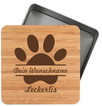 die-veredler Leckerlidose personalisiert mit Namen aus Metall für Hunde oder Katzen Aufbewahrungsdose 1450ml für Hundesnacks oder Katzensnacks Geschenkidee für Tierliebhaber L02