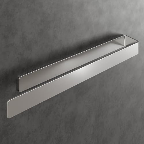 LIEBHEIM Handtuchhalter ohne Bohren - Montage Klebeband & extra große Klebefläche - Handtuchstange Edelstahl zum Kleben - Massiv (Edelstahl gebürstet, 40)