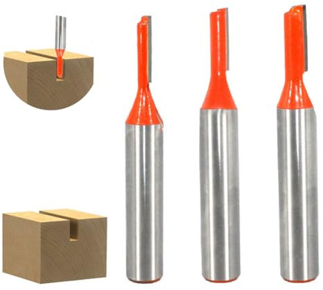 8mm Gambo Fresa Scanalatura a Forma, 3 Pezzi Taglierina di Fresatura della Scanalatura del Gambo Fresa Set, Woodworking Router Cutter per Legno, Professionali Strumenti per Legno, 3mm/4mm/5mm