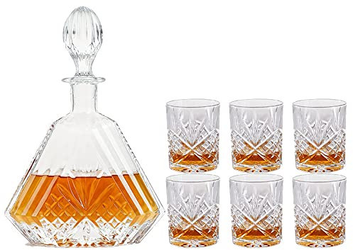 YOtat Verres À Vin Verres À Whisky Ensemble De 6 Verres À L'Ancienne 7,7 Oz Verre À Whisky Barre De Cristal Verres À Whisky Clairs Cadeau pour Petit Ami Papa (Ensemble De 6 Tasses)
