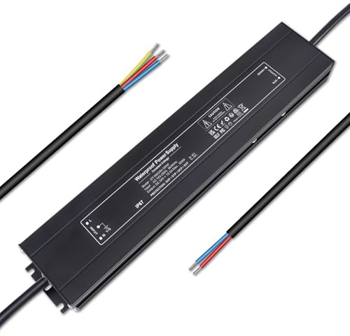 YAYZA! Transformador LED resistente al agua, 24 V CC, 300 W, IP67, fuente de alimentación LED de 230 V, 24 V, 12,5 A, ultrafino, controlador de corriente continua, transformador de bajo voltaje