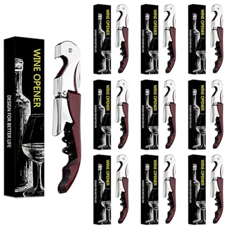 Limonadier Professionnel Serveur,Tire Bouchon Professionnel,Couteaux de Sommelier en Acier Inoxydable Avec DéCapsuleur et Coupe-Capsule (10, Couleur du vin)