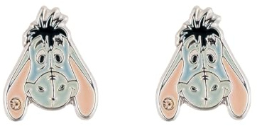 Winnie The Pooh Eeyore - Pendientes chapados en plata para niñas