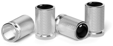 Dust Caps for Car Tyres, 4PCS Universal Tyre Valve Caps for Car Bike Motocycle Tire Wheel Cover (Silver)