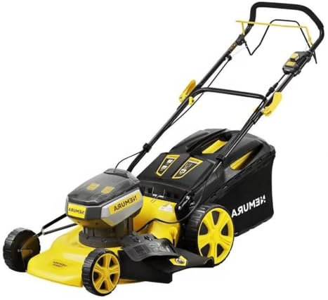 Nemura Tosaerba autotrafitto a batteria 80 V (2 x 40 V) - Taglio 42 cm - Fino a 500 m2 - Funzione Mulching - Fornito con 4 Batterie 2Ah e 2 caricabatterie - SAC in Italiano