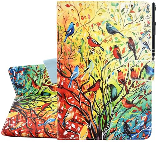KEROM Case for iPad 6th/5th Generation, PU Leather Folio Stand Cover for iPad 9.7 inch/iPad Pro 9.7/iPad Air 2/Air 1, Auto Sleep/Wake - Bird Tree