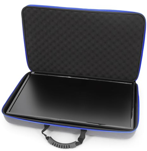 CASEMATIX Portable Monitor Case for 15.6 to 24 Gaming Monitors or Laptops, Hard Shell EVA Screen Cover with Padded Foam, Fits Accessories for 15.6 to 17.3 Inch Screens (Gray)