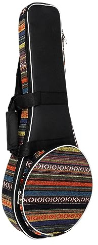 ifundom Dicke Mandolinentasche Handtasche aus Oxfordstoff im Nationalstil Bequemer Doppelrucksack für Mandolinen Glatte Oberfläche zum Reisen
