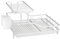 Wintem Escurreplatos de 2 Niveles de Aluminio antioxidante 55,5 x 35 x 27,3 cm Blanco – Incluye portavasos en el Lado del Nivel Superior, Patas Antideslizantes, Accesorios extraíbles y Divisor