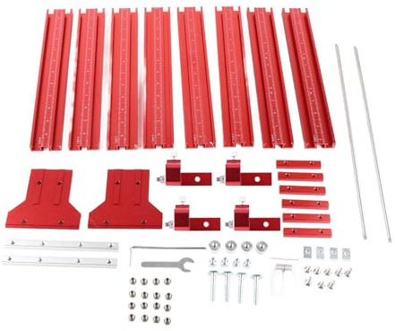Guide Rail Joining Set Aluminum Alloy Circular Saw Track Set Parallel Rail System for Woodworking Workbench Universal T Track Auxiliary