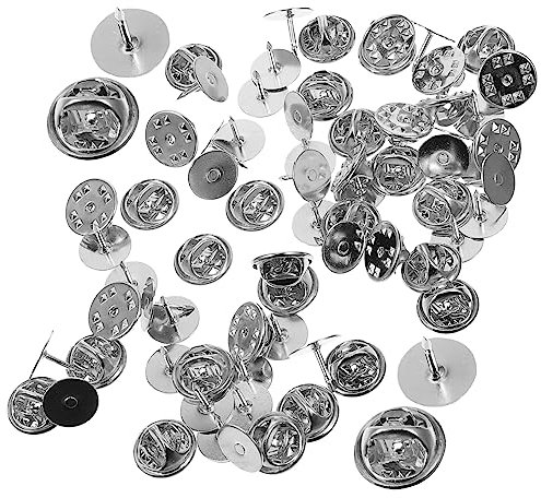 DIYEAH 50 Stück Schmetterlings Clutch Anstecknadeln Blanko Silber 10mm Mit Kupplungsrückseite Für Krawattennadeln Basteln Namensschilder Ersatz