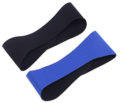 Happyyami 2pcs Waterproof Swimming Headband and Ear Protection Band for Adults and Kids, Large Size L, Black and Dark Blue, Suitable for Bathing, Diving and Yoga