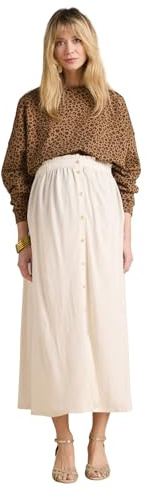 ENVIE DE FRAISE Jupe Longue Grossesse en Viscose et Lin Beige 46