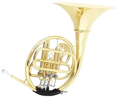 Waldhorn Musikinstrumente Professionelles 3 Tasten Vergoldetes Waldhorn Bb Zweireihiges Messing Musikinstrument