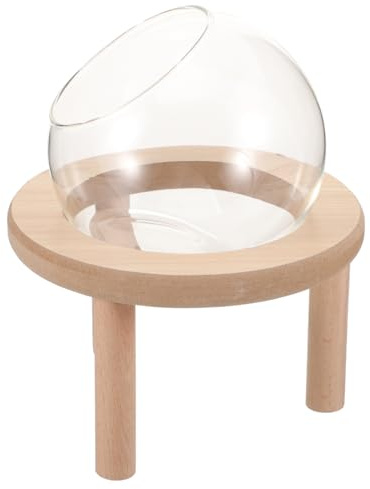GANAZONO Glas Hamsterbad Sandbadbox Mit Holzboden Transparentes Kleintier Badezimmer Für Hamster Mäuse Kleine Haustiere Haushalt