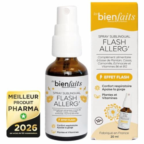FLASH ALLERG' - Spray sotto la lingua - Lenisce e allevia le allergie: occhi rossi e irritati - polline, polvere - starnuti - Irritazioni