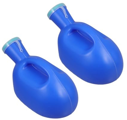 OUNONA 2pcs Portable Urinal Bottle for Men Screw Lid Reusable Bedside Urine Collection Container Travel Pee Cup for Outdoor and Indoor Use