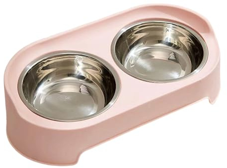 Generisch 2026 Food Water Bowl for Cats Indoor with 2 Stainless Steel Feeding Bowls, Waterproof, Suitable for Cats (34 x 17 x 9 cm)