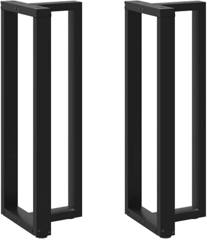 QJBSAVVA Bartischbeine T-Form 2er Set, Stehtisch-Beine aus Stahl Schwarz, Stabiles Tischgestell für DIY Bartische & Bistrotische, Höhenverstellbare Nivellierfüße, 50x35x110 cm