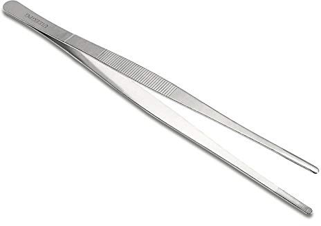 30cm / 12-Inch Long Stainless Steel Food Tongs Straight Tweezers Kitchen Tool