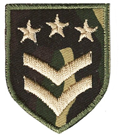 Patche écusson grade militaire armée patch brodé kaki camouflage camo thermocollant