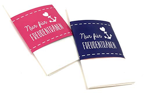 Banderolen für Freudentränen, 50 Stück, Banderolen für Taschentücher, Freudentränenbanderolen, Hochzeitsdeko, Kirchenheft, Gastgeschenk Hochzeit