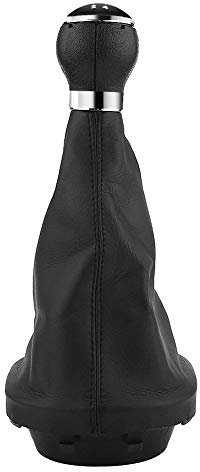 Keenso Manual Gear Shift Knob 5 Speed Black Leather Gear Shift Knob Kit Gaiter Boot Cover Dust-Proof Gear Stick Cover Replacement Protector for 2003-2010 II 2 MK2