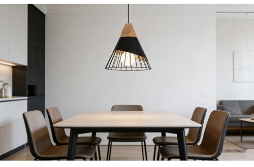 Metall Käfig Pendelleuchte Deckenlampe Schwarz Industrielle Vintage LED Pendellampe E27 Leuchtmittel,Retro Hängelleuchte für Loft Kaffee Bar（E27 Glühbirne nicht enthalten）
