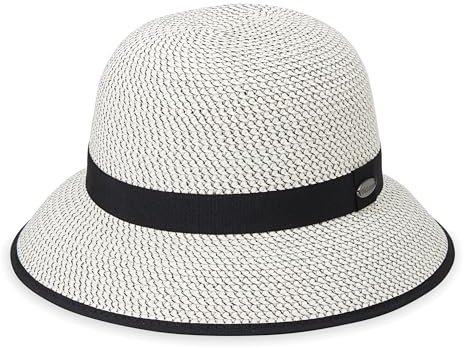 Wallaroo Hat Company Women’s Darby Sun Hat UPF 50+, Wide Brim, Packable Design, Adjustable Size for Medium Crown Sizes – Modern Vintage Sun Hat for Leisurely Outdoor Days (Ivory/Black)