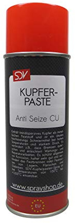 SDV Chemie Kupferpaste 6X 400ml Anti Seize Kupferpasten Spray Bremspaste bis 1200°C Kupferfett