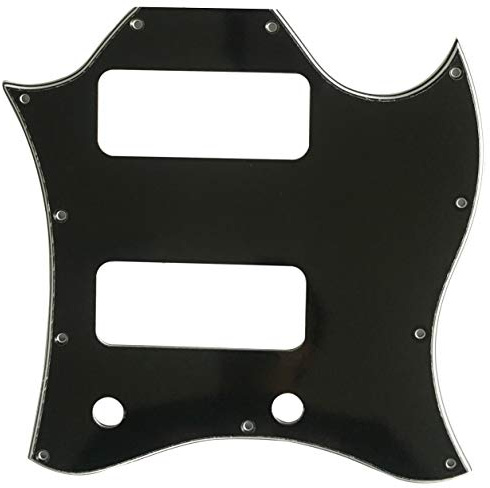 Passend für SG Special P90 Route ohne Tonabnehmer, Befestigungslöcher, Gitarren-Schlagbrett (4-lagig, schwarz)