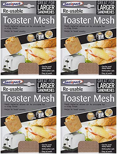 Sealapack 8 x Re Usable Toaster Mesh Cooking Pocket Pouch Sandwich Toaster Bag