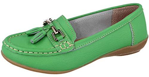 Jo & Joe Nautical - Mocassini piatti da donna in pelle, Mela, 37 EU