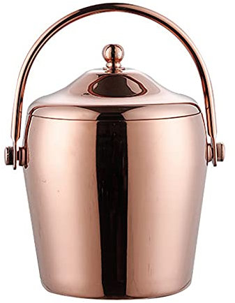 YUNM Seau À Glace Isotherme pour Rafraîchir La Bière, Le Champagne Et Le Vin Parfaitement avec La Machine A Glacons Convient Aux Fetes 1.2L Or Rose
