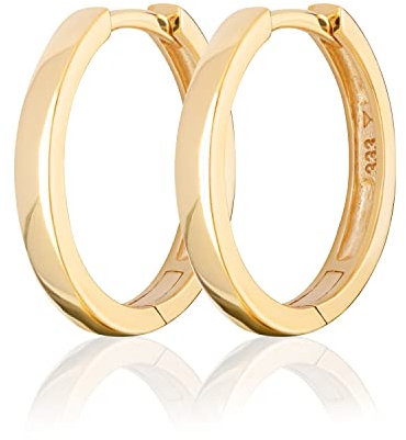 NKlaus Paar 16mm Klappcreolen vierkant poliert 333 Gelbgold 8 Karrat Ohrringe 1,8 breit 2139