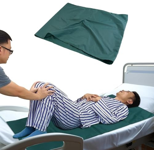 Agatige Tubular Positioning Bed Pad, 110 x 68cm Transfer Board Slide Draw Sheets Elderly Tubular Slide Sheet Hospitals and Home Bed Care for Moving Elderly and Disabled, Green