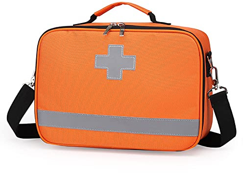 Medizinische Tasche Leere Erste Hilfe Tasche Wasserdichte Multifunktionale Medizintasche Tragbare Rettungstasche Geschichtet Notfall Erste Hilfe Box Für Reisen Im Freien(Orange)