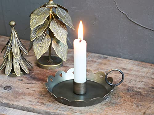 Kerzenhalter Kerzenständer Kammerleuchter für Stabkerzen antik Messing Landhaus Shabby Nostalgie Chic Antique