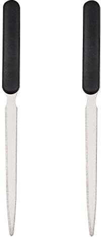 MFUOE Abridor de cartas de acero inoxidable resistente, cuchillo de papel de oficina, mango de plástico, abridor de sobres portátil para escuela, hogar, trabajo, uso (negro)